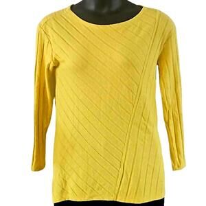 Anthropologie Maeve Women's Ribbed Knit Pullover Sweater Yellow Size Medium NWOT